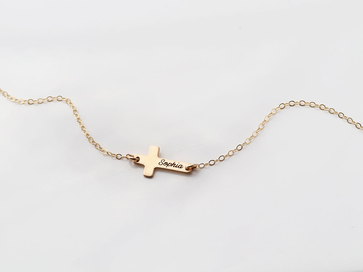 Engraved Cross Necklace – Tom Design Shop