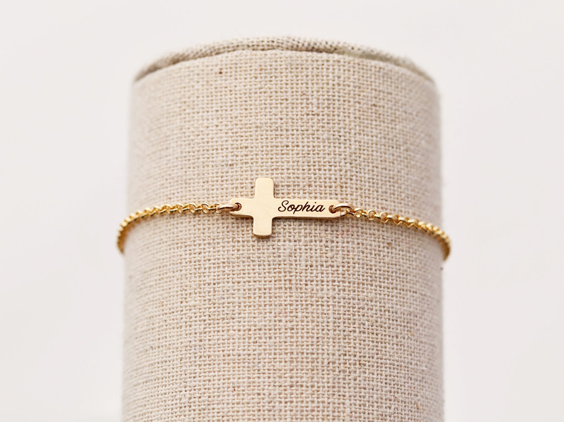 Bible Verse Engraved Cross Bangle | Faith & Hope Cross Bracelet
