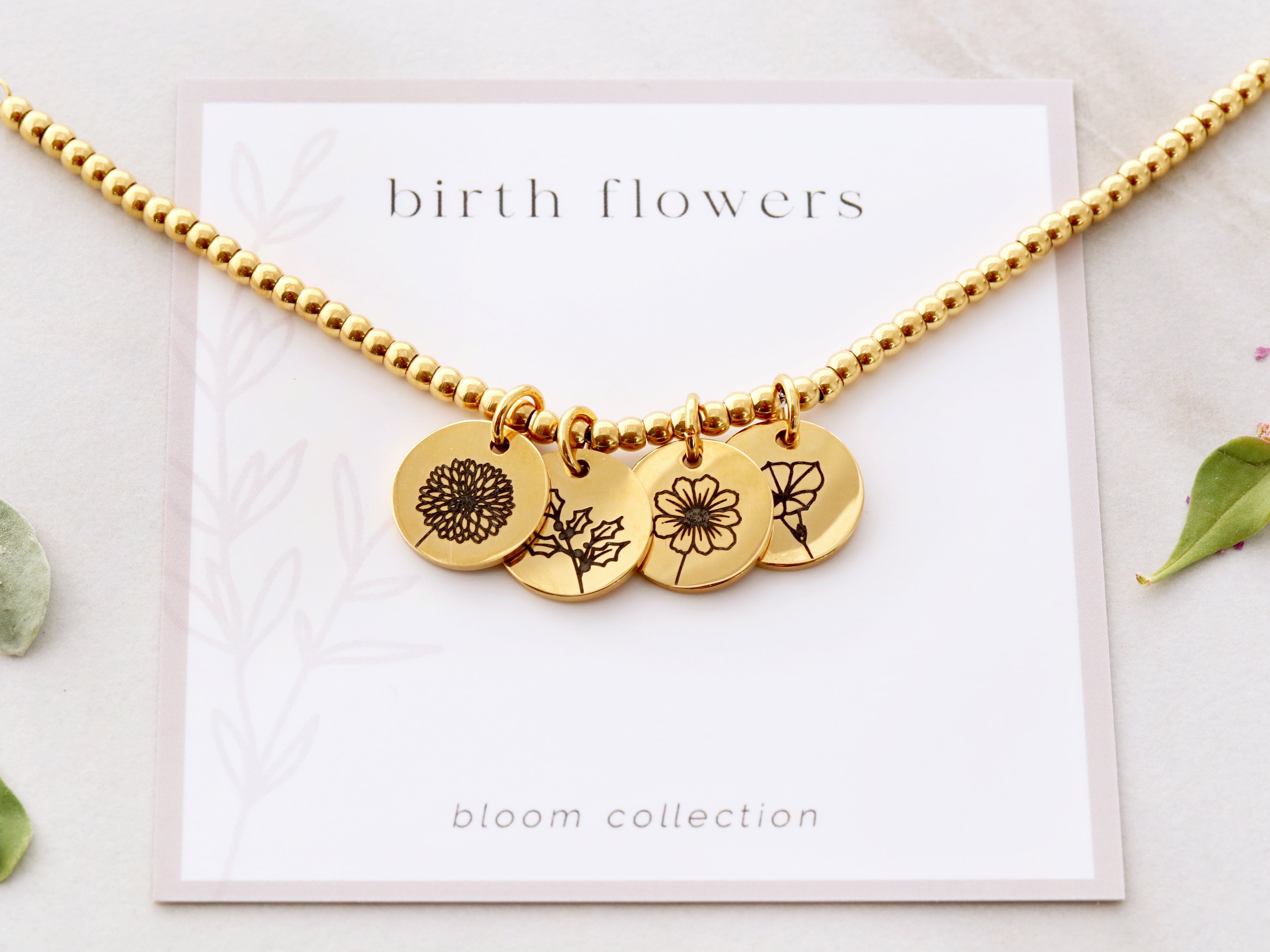 Multi Disc Birth Flower Bracelet